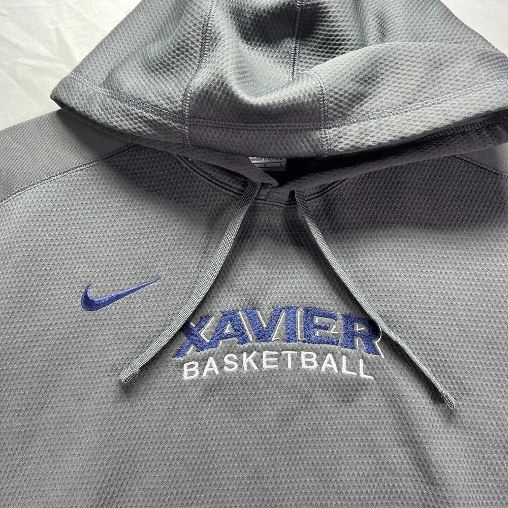 Xavier Musketeers Hoodie Men Large Gray NCAA Basketball Nike Therma Fit Pullover - Picture 4 of 11